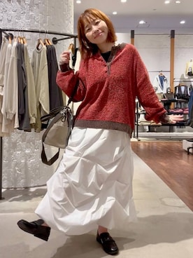 「LEPSIM（レプシィム）のソフトクッションローファー　1054555（ローファー、ブラック系）」を使った、minkey0309さん（レディース・154cm）の秋コーディネート