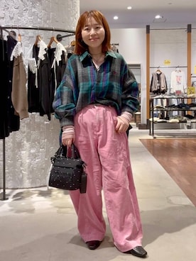 「LEPSIM（レプシィム）のヴィンテージコーデュロイパンツ　1047013（その他パンツ、ピンク系）」を使った、minkey0309さん（レディース・154cm）の秋コーディネート