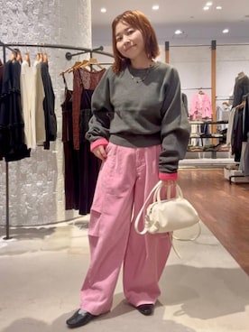 「LEPSIM（レプシィム）のヴィンテージコーデュロイパンツ　1047013（その他パンツ、ピンク系）」を使った、minkey0309さん（レディース・154cm）の秋コーディネート