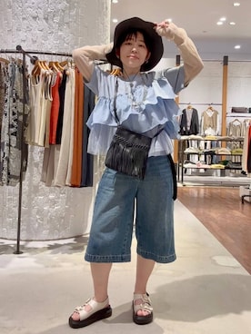 「LEPSIM（レプシィム）のステンレス3WAYロングネックレス　603709（ネックレス、シルバー系）」を使った、minkey0309さん（レディース・154cm）の春コーディネート