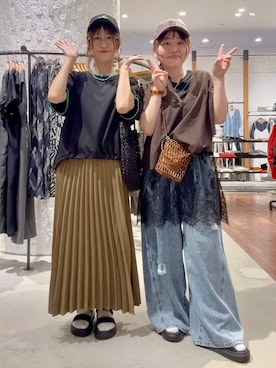 「アイテム（キャップ）」を使った、minkey0309さん（レディース・154cm）の春コーディネート