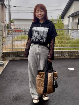 「LEPSIM（レプシィム）のアイテム（デニムパンツ）」を使った、minkey0309さん（レディース・154cm）の秋コーディネート