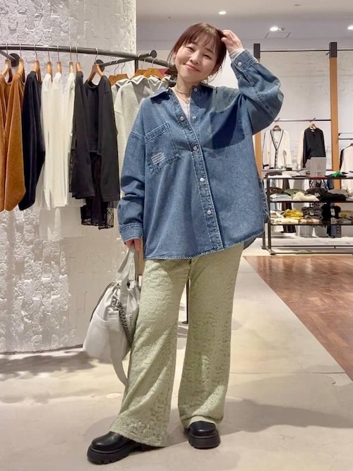 刺繍BIGデニムシャツ 629846（シャツ/ブラウス）｜LEPSIM（レプシィム