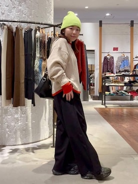 「アイテム（ニットキャップ/ビーニー）」を使った、minkey0309さん（レディース・154cm・40代）の冬コーディネート