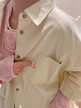 「LEPSIM（レプシィム）の3連ボールネックレス　287544（ネックレス、シルバー系）」を使った、minkey0309さん（レディース・154cm）の春コーディネート