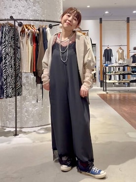 「LEPSIM（レプシィム）の3連ボールネックレス　287544（ネックレス、シルバー系）」を使った、minkey0309さん（レディース・154cm）の春コーディネート