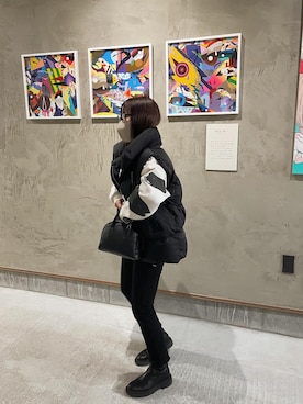 「アイテム（ダウンベスト）」を使った、なぁさん（レディース・152cm）の春コーディネート