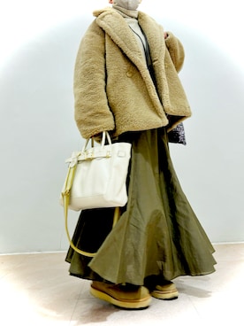 「FRAMeWORK（フレームワーク）のアイテム（スカート）」を使った、mihairuさん（レディース・155cm）の冬コーディネート