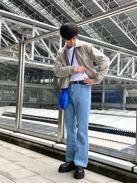 「CREARE -LINO-（クレアーレリノ）のアイテム（ブルゾン）」を使った、やーこん🦊︎︎︎︎︎︎︎︎︎︎︎︎☑︎さん（メンズ・172cm）の春コーディネート