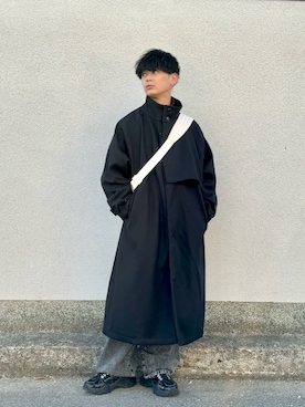 「大学生」｜「アイテム（トレンチコート）」を使った、やーこん🦊︎︎︎︎︎︎︎︎︎︎︎︎☑︎さん（メンズ・172cm）の冬コーディネート