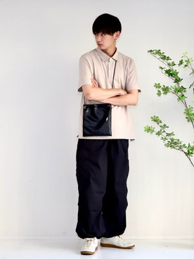 「URBAN RESEARCH ROSSO MEN（アーバンリサーチロッソメン）の『XLサイズあり』『抗菌/防臭』ハイパフォーマンスコットン天竺ポロシャツ（ポロシャツ）」を使った、やーこん🦊︎︎︎︎︎︎︎︎︎︎︎︎☑︎さん（メンズ・172cm）の夏コーディネート