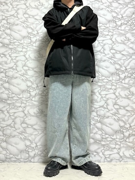 「DOOPZ（ドープス）のアイテム（パーカー）」を使った、やーこん🦊︎︎︎︎︎︎︎︎︎︎︎︎☑︎さん（メンズ・172cm）の春コーディネート