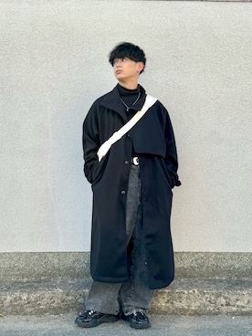 「大学生」｜「アイテム（トレンチコート）」を使った、やーこん🦊︎︎︎︎︎︎︎︎︎︎︎︎☑︎さん（メンズ・172cm）の冬コーディネート