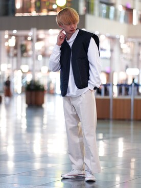 「green label relaxing（グリーンレーベルリラクシング）の【WEB限定】＜GLR/ -or（ジーエルアール オア）＞キルティング ベスト -ユニセックス-（ベスト）」を使った、やーこん🦊︎︎︎︎︎︎︎︎︎︎︎︎☑︎さん（メンズ・172cm）の秋コーディネート