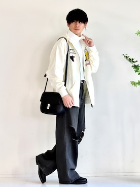 「NO NEED（ノーニード）のアイテム（トップス）」を使った、やーこん🦊︎︎︎︎︎︎︎︎︎︎︎︎☑︎さん（メンズ・172cm）の春コーディネート