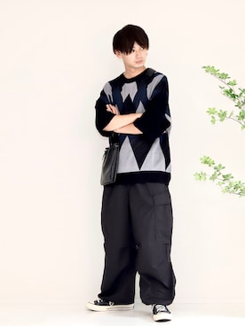 やーこん🦊︎︎︎︎︎︎︎︎︎︎︎︎☑︎さん（メンズ・172cm）の夏コーディネート