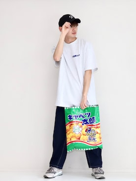 「PBLIM（ページボーイリム）のアイテム（Tシャツ/カットソー）」を使った、やーこん🦊︎︎︎︎︎︎︎︎︎︎︎︎☑︎さん（メンズ・172cm）の春コーディネート