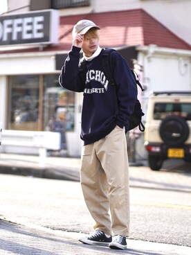 「SETTO（セット）のアイテム（パンツ）」を使った、やーこん🦊︎︎︎︎︎︎︎︎︎︎︎︎☑︎さん（メンズ・172cm）の冬コーディネート