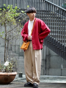 「マイベストコーデ2022」｜「アイテム（スラックス）」を使った、やーこん🦊︎︎︎︎︎︎︎︎︎︎︎︎☑︎さん（メンズ・172cm）の冬コーディネート