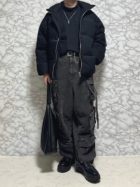 「アイテム（ダウンジャケット/コート）」を使った、やーこん🦊︎︎︎︎︎︎︎︎︎︎︎︎☑︎さん（メンズ・172cm）の秋コーディネート