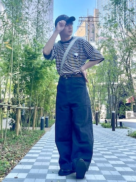 「CASPER JOHN（キャスパージョン）のアイテム（パンツ）」を使った、やーこん🦊︎︎︎︎︎︎︎︎︎︎︎︎☑︎さん（メンズ・172cm）の春コーディネート