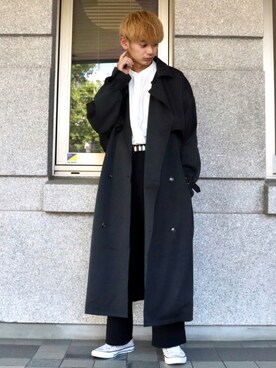 「秋先取りコーデ」｜「アイテム（トレンチコート）」を使った、やーこん🦊︎︎︎︎︎︎︎︎︎︎︎︎☑︎さん（メンズ・172cm）の秋コーディネート