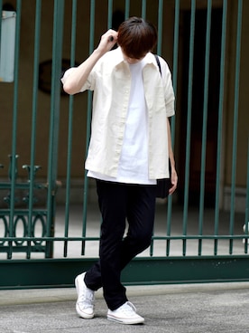 やーこん🦊︎︎︎︎︎︎︎︎︎︎︎︎☑︎さん（メンズ・172cm）の夏コーディネート