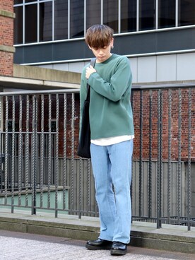 「春ニット」｜やーこん🦊︎︎︎︎︎︎︎︎︎︎︎︎☑︎さん（メンズ・172cm・20代）の春コーディネート