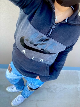 「Hollister（ホリスター）のアイテム（デニムパンツ）」を使った、okdaaamyさん（レディース・160cm）の秋コーディネート