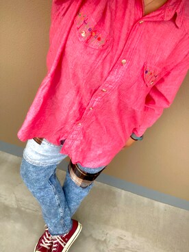 「Hollister（ホリスター）のアイテム（デニムパンツ）」を使った、okdaaamyさん（レディース・160cm）の秋コーディネート