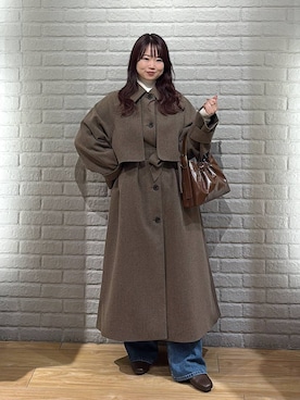 「アイテム（ステンカラーコート）」を使った、nanoさん（レディース・152cm・20代）の秋コーディネート