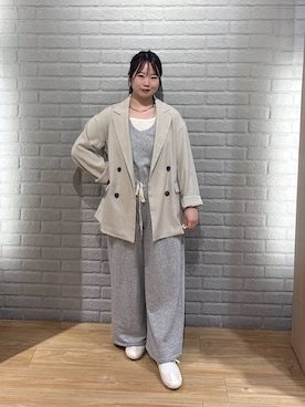 「LOWRYS FARM（ローリーズファーム）のステンレスフープチョーカー 127295（チョーカー、ゴールド系）」を使った、nanoさん（レディース・152cm）の春コーディネート