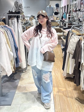 「LOWRYS FARM（ローリーズファーム）のアイテム（帽子）」を使った、nanoさん（レディース・152cm）の春コーディネート