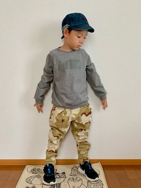 「mini（ミニ）のアイテム」を使った、kan1208さん（キッズ・100cm）の秋コーディネート