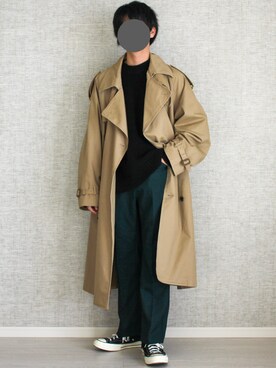 「ADAM ET ROPE'（アダムエロペ）のアイテム（トレンチコート）」を使った、Laitoさん（メンズ・169cm）の冬コーディネート