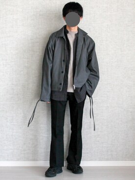 「Adoon plain（アドーンプレーン）のアイテム（パンツ）」を使った、Laitoさん（メンズ・169cm・20代）の冬コーディネート