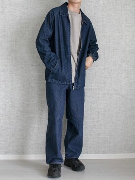 「セットアップ風」｜「アイテム（ブルゾン）」を使った、Laitoさん（メンズ・169cm）の秋コーディネート