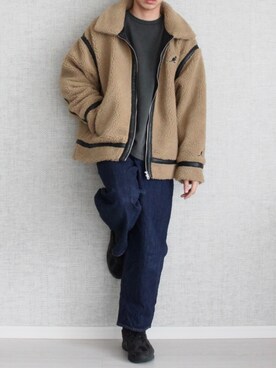 「KANGOL（カンゴール）のアイテム（ブルゾン）」を使った、Laitoさん（メンズ・169cm）の秋コーディネート