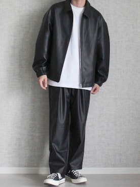 「MinoriTY（マイノリティ）のアイテム（セットアップ）」を使った、Laitoさん（メンズ・169cm）の秋コーディネート