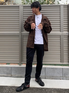 「BLACK LABEL CRESTBRIDGE（ブラックレーベル・クレストブリッジ）のアイテム（シューズ）」を使った、けんとさん（メンズ・177cm）の秋コーディネート