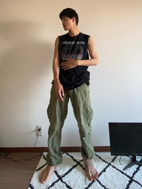 「G.O.C（ジーオーシー）のアイテム（タンクトップ）」を使った、けんとさん（メンズ・177cm）の秋コーディネート