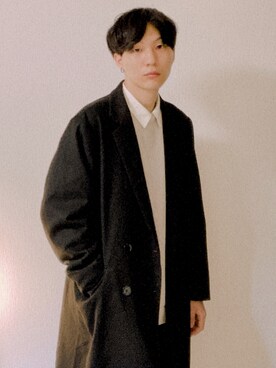 「SITRY（シトリー）のアイテム（チェスターコート）」を使った、konさん（メンズ・171cm）の秋コーディネート