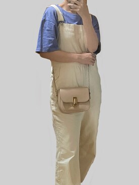 「PAGEBOY（ページボーイ）のアイテム（サロペット/オーバーオール）」を使った、tamaさん（レディース・154cm）の夏コーディネート