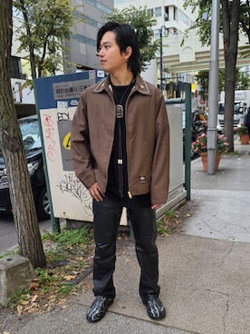 「アイテム（その他アウター、ブラウン系）」を使った、housenさん（メンズ・168cm）の秋コーディネート