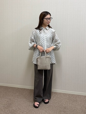 「タックパンツ」｜nanaさん（レディース・157cm）の秋コーディネート
