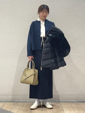 「SHIPS」｜「アイテム（ジャケット/アウター）」を使った、鞠子さん（レディース・158cm）の冬コーディネート