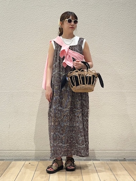 「ワッフル」｜「アイテム（サンダル）」を使った、鞠子さん（レディース・158cm）の夏コーディネート