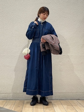 「SHIPS」｜「アイテム（ワンピース/ドレス）」を使った、鞠子さん（レディース・158cm）の冬コーディネート