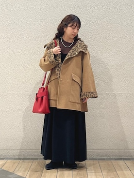 「アイテム（ジャンパースカート）」を使った、鞠子さん（レディース・158cm）の秋コーディネート