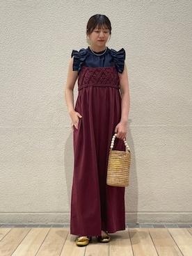 「バレエシューズ」｜鞠子さん（レディース・158cm）の夏コーディネート